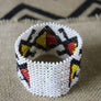 Art# K107 4 inch Original Kayapo Traditional Peyote stitch Beaded Bracelet from Brazil.
