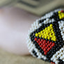 Art# K107 4 inch Original Kayapo Traditional Peyote stitch Beaded Bracelet from Brazil.