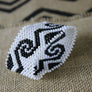 Art# K108 3.5 inch Original Kayapo Traditional Peyote stitch Beaded Bracelet from Brazil.