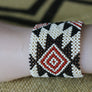 Art# K112 3.5 inch Original Kayapo Traditional Peyote stitch Beaded Bracelet from Brazil.