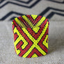 Art# K117 3+ inch Original Kayapo Traditional Peyote stitch Beaded Bracelet from Brazil.