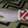 Art# K118 3.5+ inch Original Kayapo Traditional Peyote stitch Beaded Bracelet from Brazil.