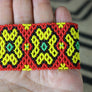 Art# K119 3.5 inch Original Kayapo Traditional Peyote stitch Beaded Bracelet from Brazil.