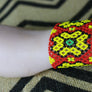 Art# K119 3.5 inch Original Kayapo Traditional Peyote stitch Beaded Bracelet from Brazil.