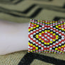Art# K120 3 inch Original Kayapo Traditional Peyote stitch Beaded Bracelet from Brazil.