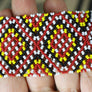 Art# K120 3 inch Original Kayapo Traditional Peyote stitch Beaded Bracelet from Brazil.