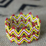 Art# K121 Original Kayapo Traditional Peyote stitch Beaded Bracelet from Brazil.