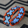 Art# K124 4+ inch Original Kayapo Traditional Peyote stitch Beaded Bracelet from Brazil.