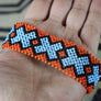 Art# K124 4+ inch Original Kayapo Traditional Peyote stitch Beaded Bracelet from Brazil.