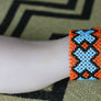 Art# K124 4+ inch Original Kayapo Traditional Peyote stitch Beaded Bracelet from Brazil.