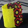 Art# K126 4 inch Original Kayapo Traditional Peyote stitch Beaded Bracelet from Brazil.
