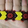 Art# K132 3.5+ inch Original Kayapo Traditional Peyote stitch Beaded Bracelet from Brazil.