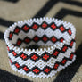 Art# K135 3+ inch Original Kayapo Traditional Peyote stitch Beaded Bracelet from Brazil.