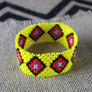 Art# K137 4 inch Original Kayapo Traditional Peyote stitch Beaded Bracelet from Brazil.