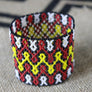 Art# K140 3 inch Original Kayapo Traditional Peyote stitch Beaded Bracelet from Brazil.