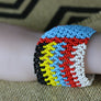 Art# K143 3.5 inch Original Kayapo Traditional Peyote stitch Beaded Bracelet from Brazil.