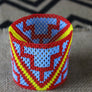 Art# K144 3.5+ inch Original Kayapo Traditional Peyote stitch Beaded Bracelet from Brazil.