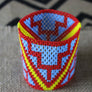 Art# K144 3.5+ inch Original Kayapo Traditional Peyote stitch Beaded Bracelet from Brazil.