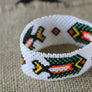 Art# K153 3+ inch Original Kayapo Traditional Peyote stitch Beaded Bracelet from Brazil.