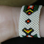Art# K153 3+ inch Original Kayapo Traditional Peyote stitch Beaded Bracelet from Brazil.