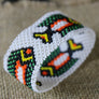 Art# K153 3+ inch Original Kayapo Traditional Peyote stitch Beaded Bracelet from Brazil.