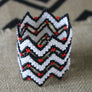 Art# K157 3+ inch Original Kayapo Traditional Peyote stitch Beaded Bracelet from Brazil.