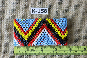 Art# K158 3.5+ inch Original Kayapo Traditional Peyote stitch Beaded Bracelet from Brazil.
