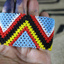 Art# K158 3.5+ inch Original Kayapo Traditional Peyote stitch Beaded Bracelet from Brazil.