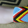 Art# K158 3.5+ inch Original Kayapo Traditional Peyote stitch Beaded Bracelet from Brazil.