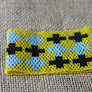Art# K162 3+ inch Original Kayapo Traditional Peyote stitch Beaded Bracelet from Brazil.