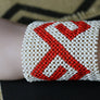 Art# K166 3+ inch Original Kayapo Traditional Peyote stitch Beaded Bracelet from Brazil.
