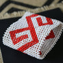 Art# K166 3+ inch Original Kayapo Traditional Peyote stitch Beaded Bracelet from Brazil.