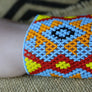 Art# K167 3.5 inch Original Kayapo Traditional Peyote stitch Beaded Bracelet from Brazil.