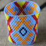 Art# K167 3.5 inch Original Kayapo Traditional Peyote stitch Beaded Bracelet from Brazil.