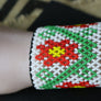 Art# K170 4 inch Original Kayapo Traditional Peyote stitch Beaded Bracelet from Brazil.