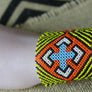 Art# K171 3.5 inch Original Kayapo Traditional Peyote stitch Beaded Bracelet from Brazil.
