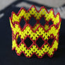 Art# K172 3 inch Original Kayapo Traditional Peyote stitch Beaded Bracelet from Brazil.