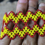 Art# K172 3 inch Original Kayapo Traditional Peyote stitch Beaded Bracelet from Brazil.