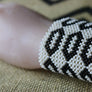 Art# K175 3+ inch Original Kayapo Traditional Peyote stitch Beaded Bracelet from Brazil.