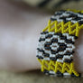Art# K176 3 inch Original Kayapo Traditional Peyote stitch Beaded Bracelet from Brazil.