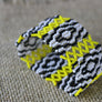 Art# K176 3 inch Original Kayapo Traditional Peyote stitch Beaded Bracelet from Brazil.