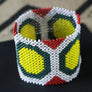 Art# K187 4 inch. Original Kayapo Traditional Peyote stitch Beaded Bracelet from Brazil.