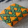 Art# K188 3+inch. Original Kayapo Traditional Peyote stitch Beaded Bracelet from Brazil.
