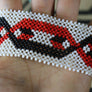 Art# K189 4+inch. Original Kayapo Traditional Peyote stitch Beaded Bracelet from Brazil.