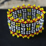 Art# K190 2.5+inch. Original Kayapo Traditional Peyote stitch Beaded Bracelet from Brazil.