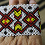 Art# K191 3+inch. Original Kayapo Traditional Peyote stitch Beaded Bracelet from Brazil.