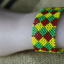Art# K192 3+inch. Original Kayapo Traditional Peyote stitch Beaded Bracelet from Brazil.