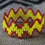 Art# K193 3 inch. Original Kayapo Traditional Peyote stitch Beaded Bracelet from Brazil.