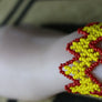 Art# K193 3 inch. Original Kayapo Traditional Peyote stitch Beaded Bracelet from Brazil.