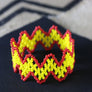 Art# K193 3 inch. Original Kayapo Traditional Peyote stitch Beaded Bracelet from Brazil.